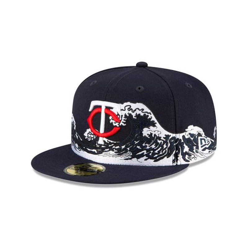 MLB Minnesota Twins Wave 59Fifty Fitted (YLQ5479) - Blue New Era Caps